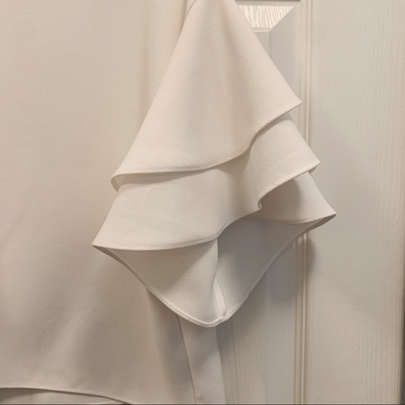 ZARA Blouse with Ruffled Sleeves - White - XS - Picture 3 of 5